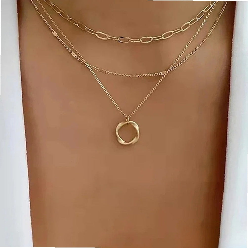 Retro Gold Layered Necklace